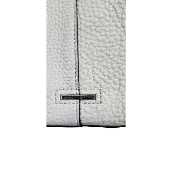 Rebecca Mincoff Large Gray Leather Tote Bag – Textured Pebbled Design, Everyday - Picture 3 of 12